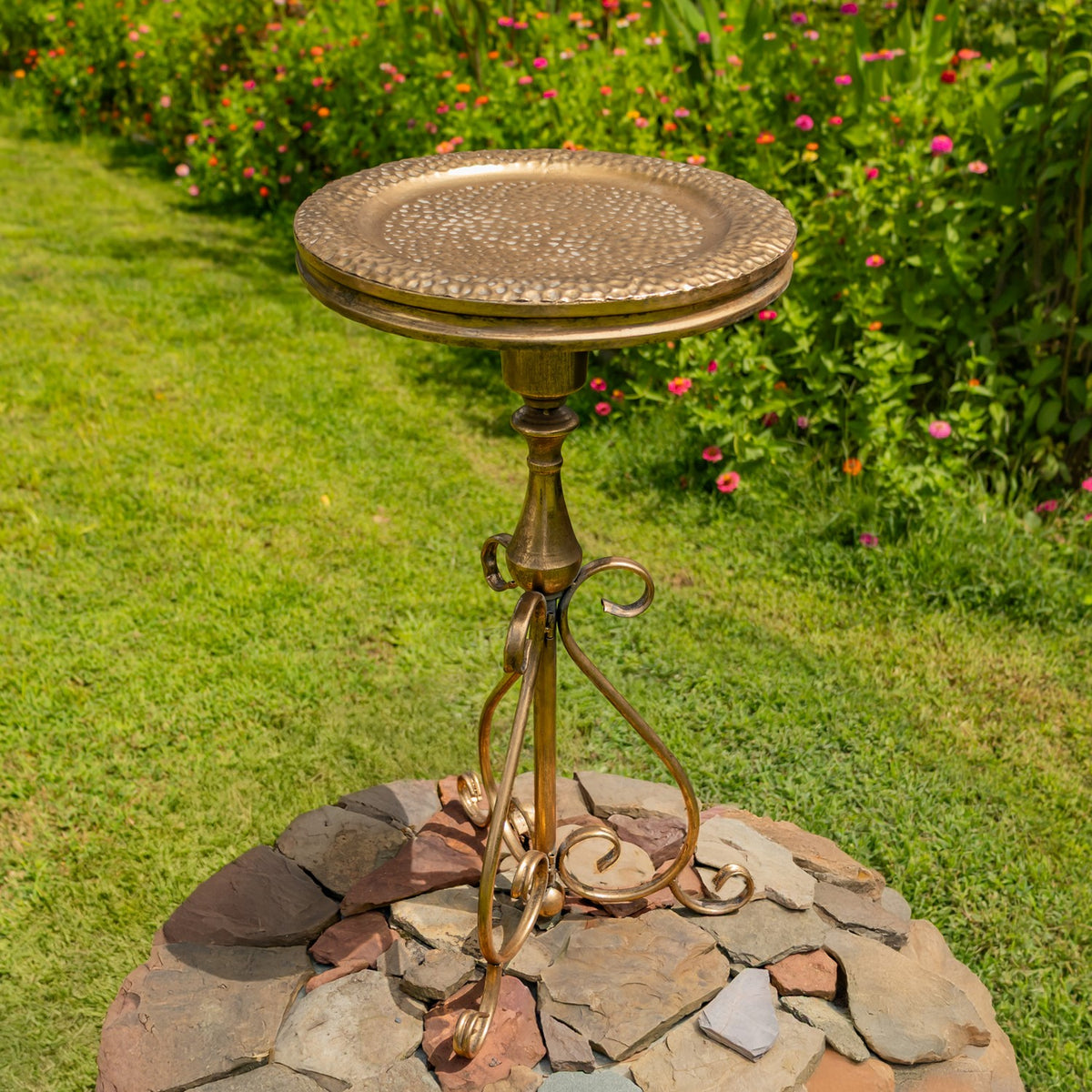 29.3" Tall Round Metal Plant Stand-Birdfeeder