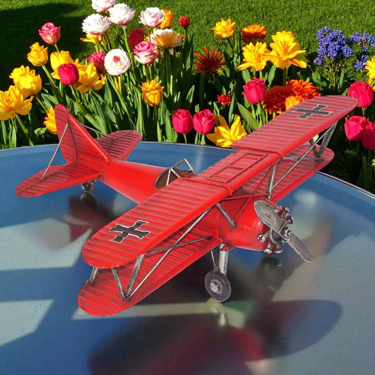 Vintage Style Red Airplane Tabletop Accent