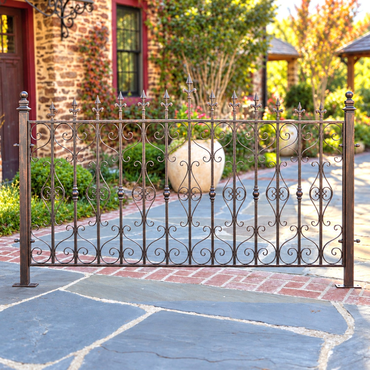 74" x 40" Iron Garden Gate Fence