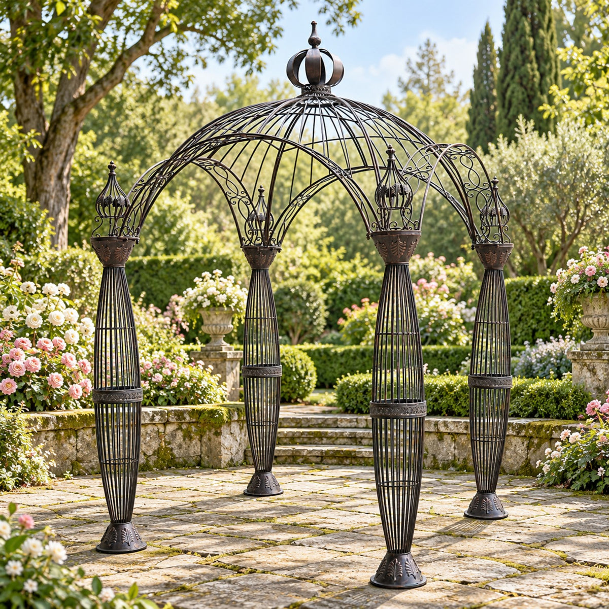 10ft. Tall Aurelius Round Iron Garden Gazebo