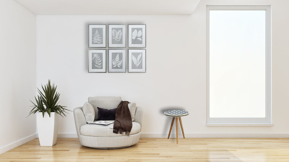 Bone Inlay Tripod Stool