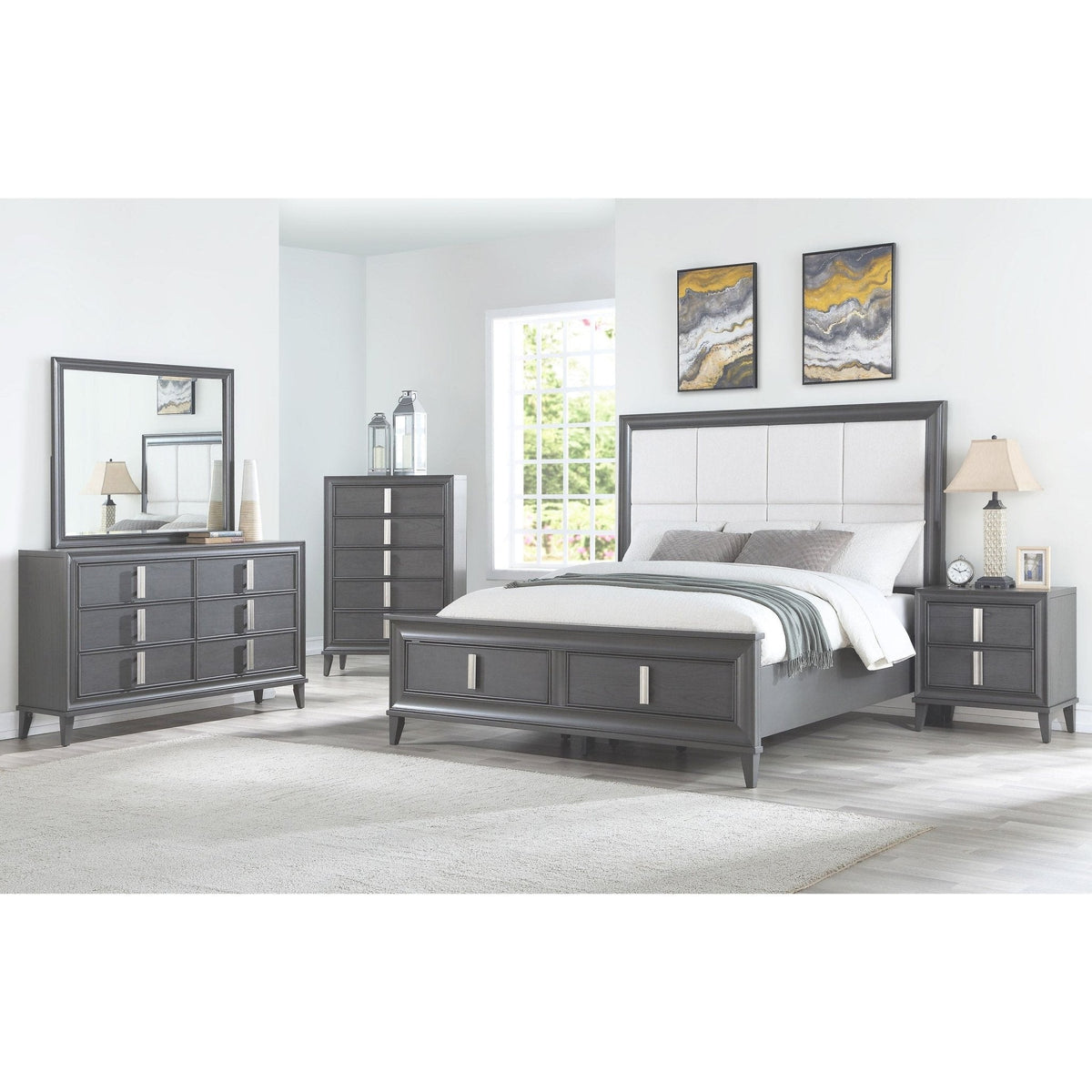 Lorraine Dresser Mirror, Dark Grey