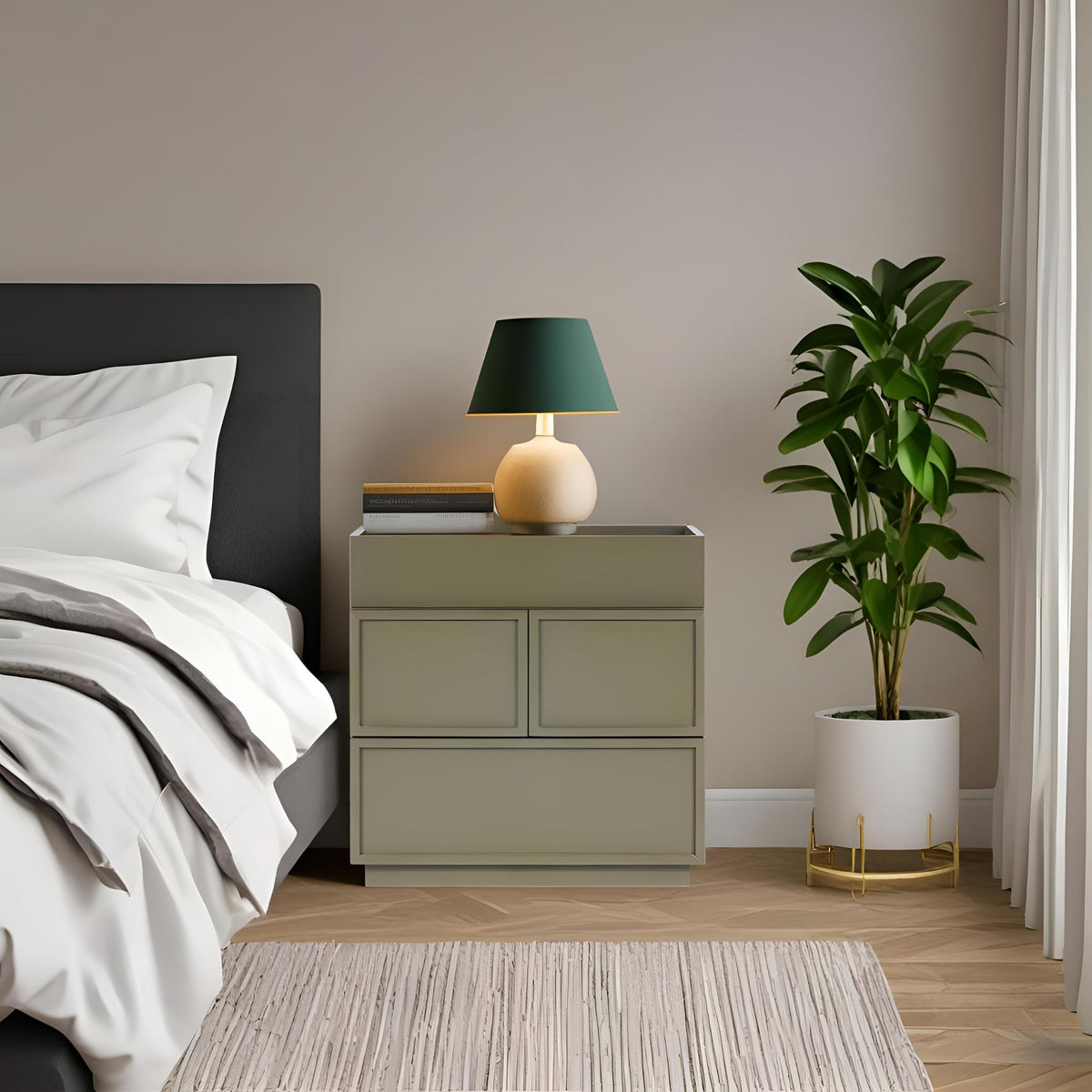 Luca Nightstand - Olive Green