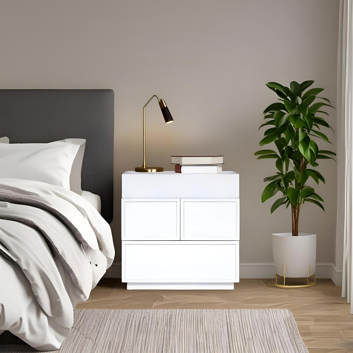 Luca Nightstand - White