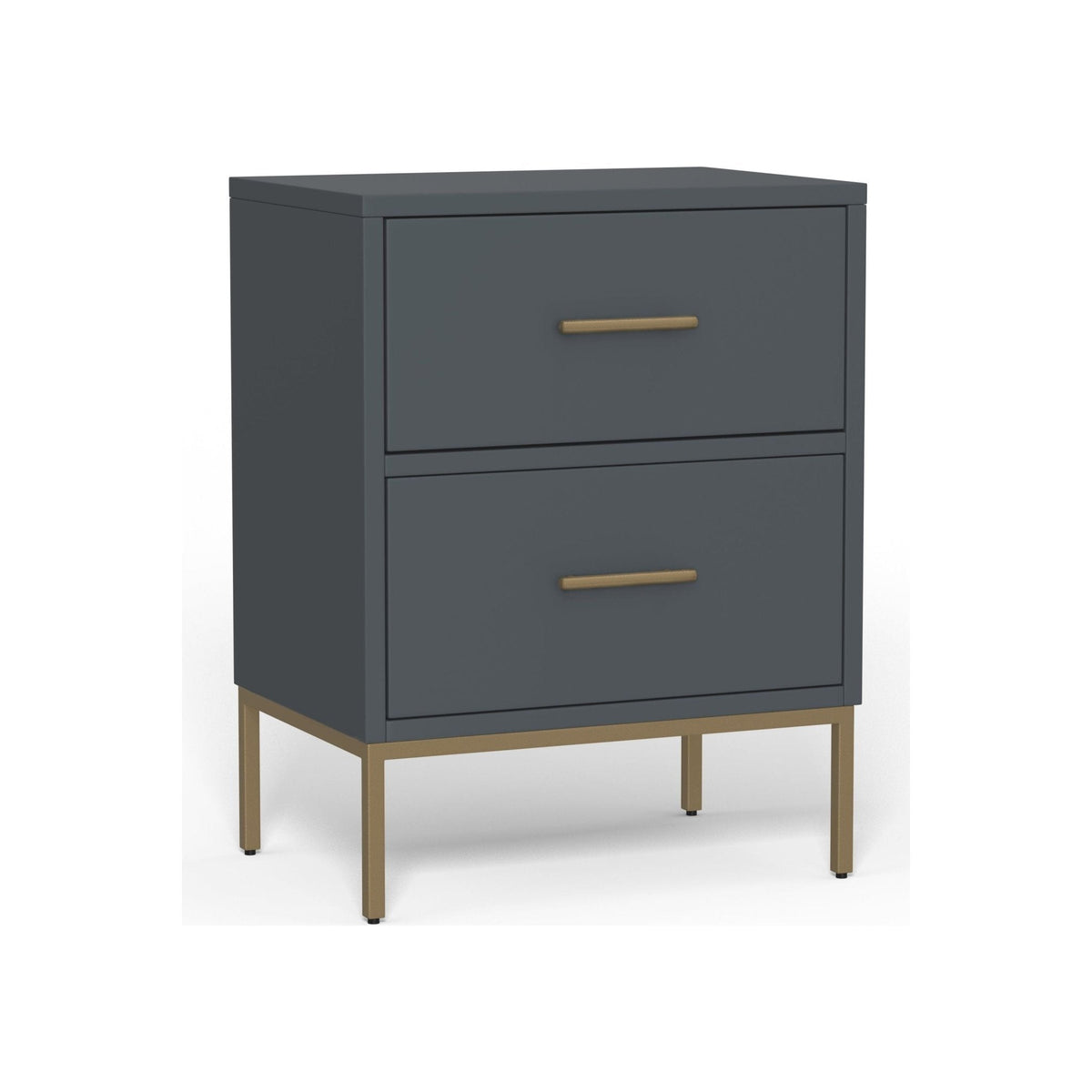 Madelyn Two Drawer Nightstand - Slate Gray