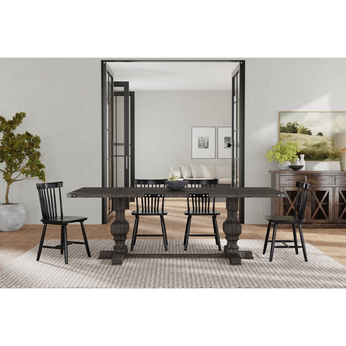 Manchester Dining Table - Charcoal