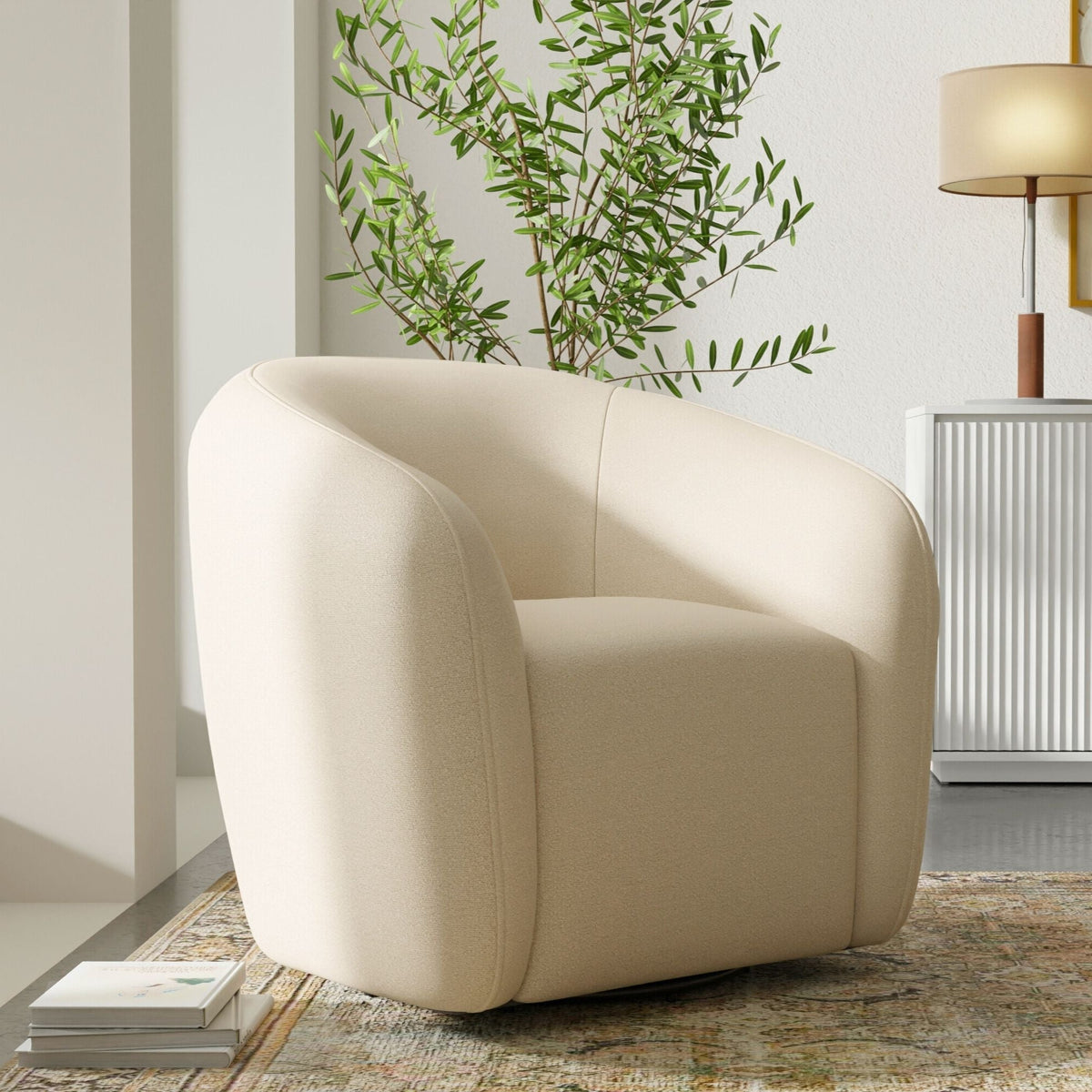 Margo Swivel Chair, Ivory Cream