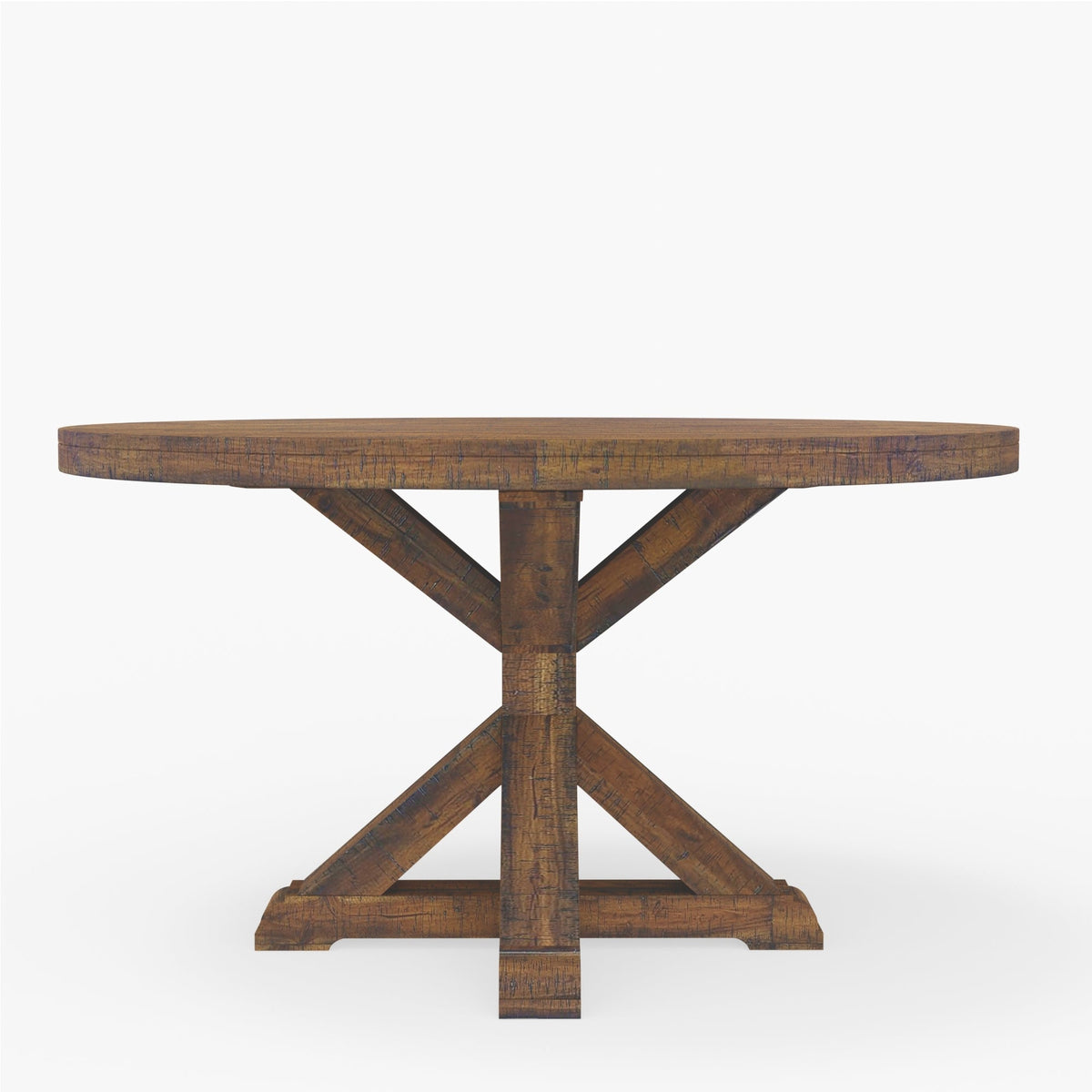 Newberry Round Dining Table - Medium Brown
