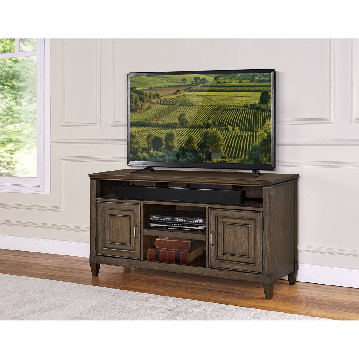 Newport 54" TV Console - Planked Oak
