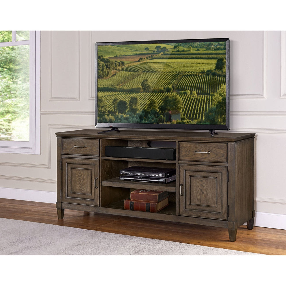 Newport 66" TV Console, Planked Oak