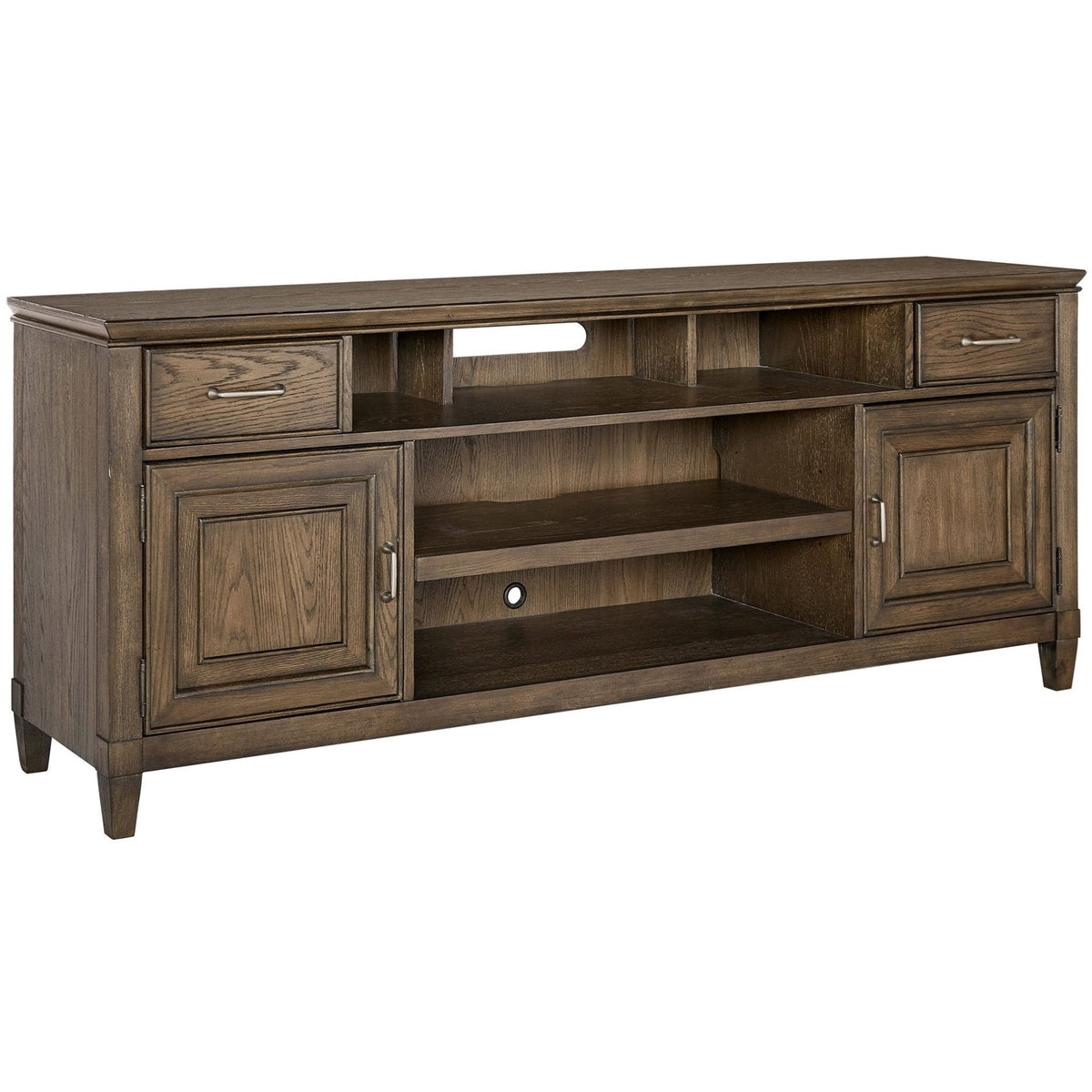 Newport 74" TV Console, Planked Oak