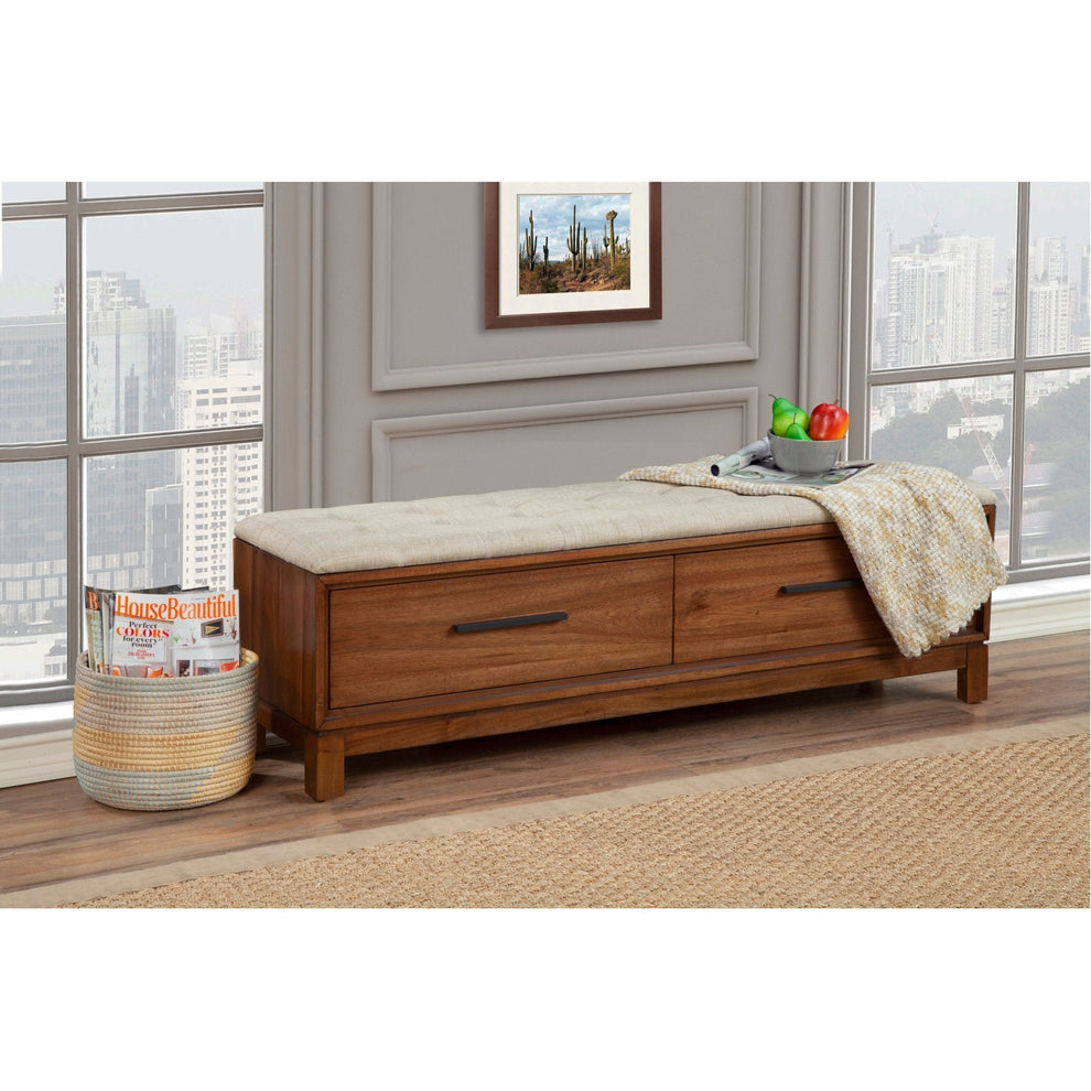 Nova Bedroom Bench - Honey Maple