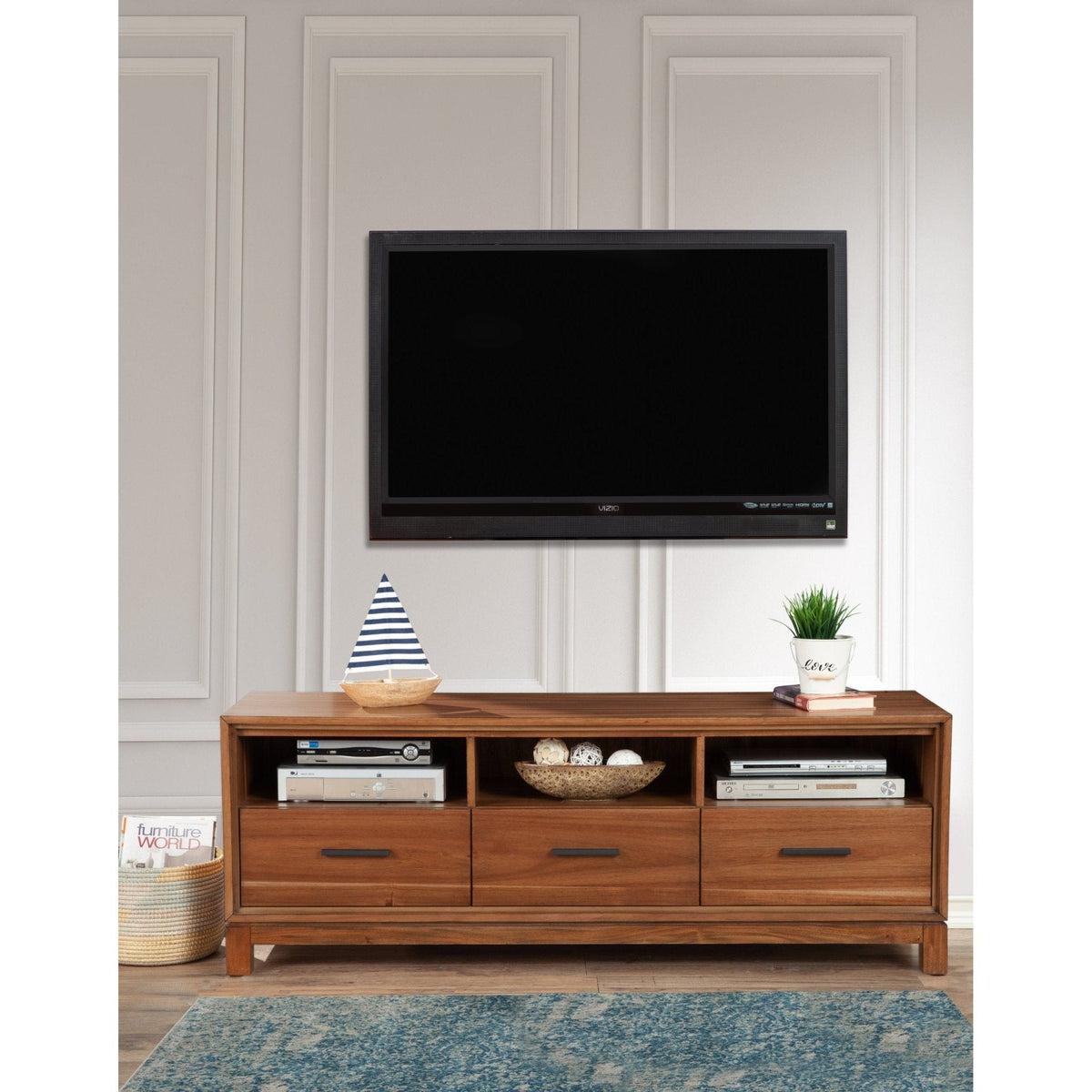 Nova TV Console - Honey Maple