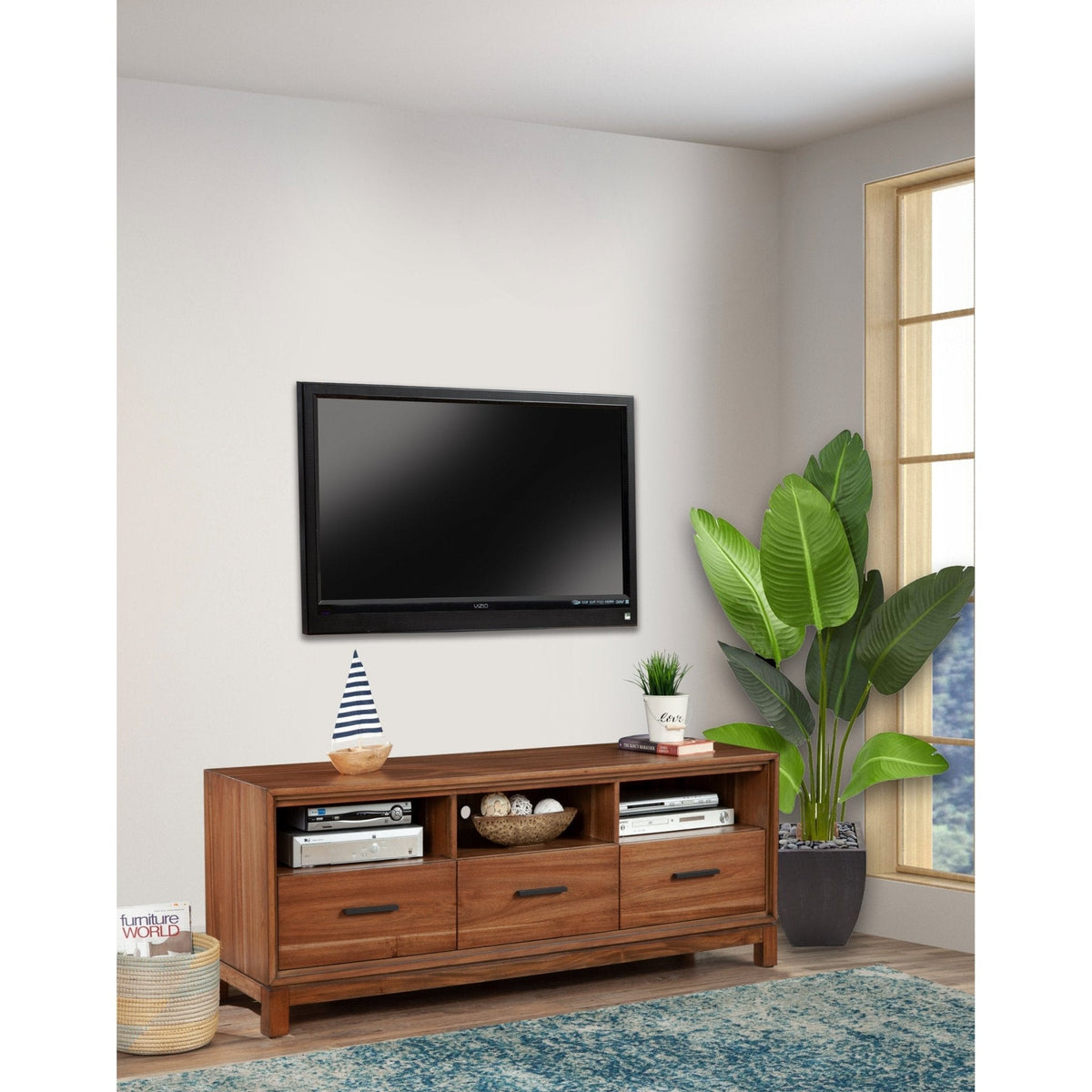 Nova TV Console - Honey Maple
