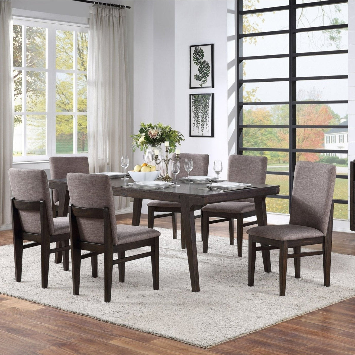 Olejo Fixed Top Dining Table, Chocolate
