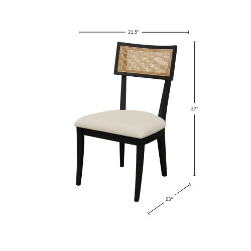 Oscar Set of 2 Dining Side Chairs, Black