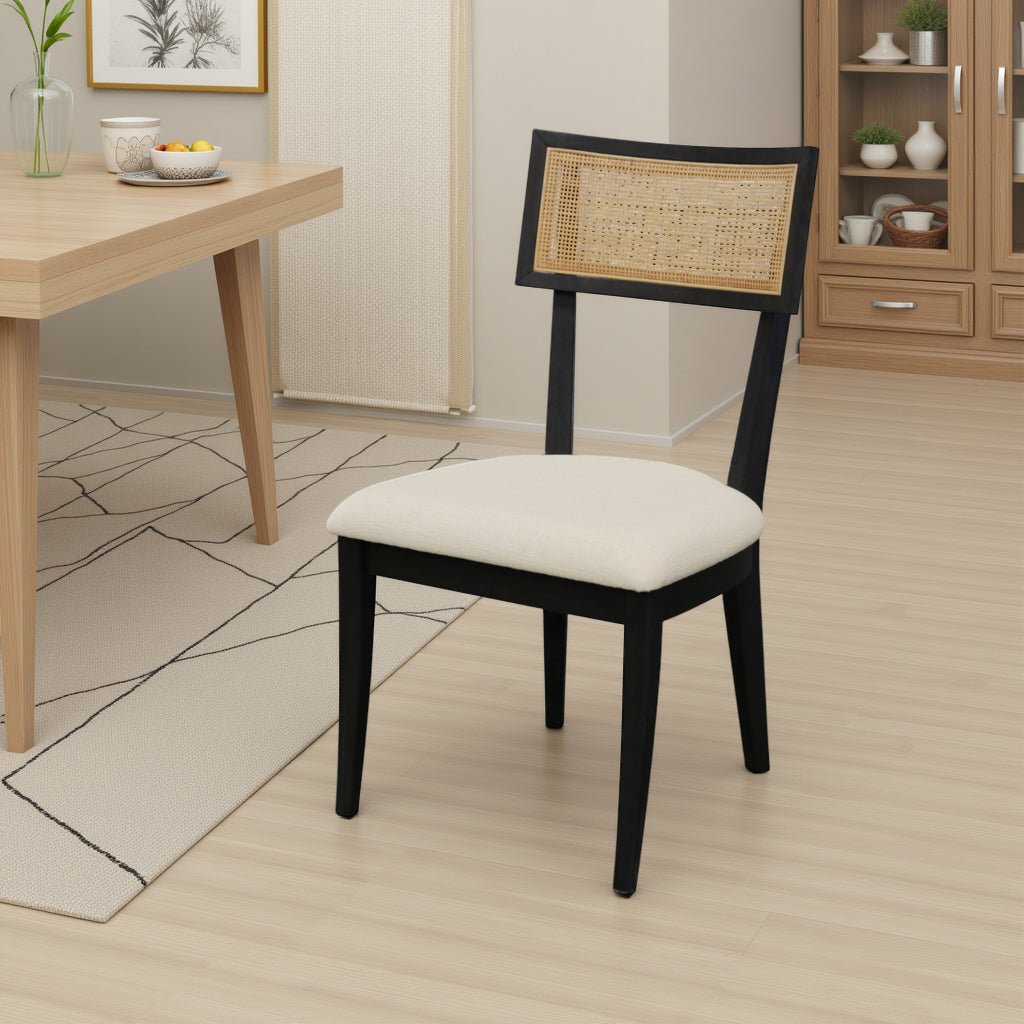 Oscar Set of 2 Dining Side Chairs, Black