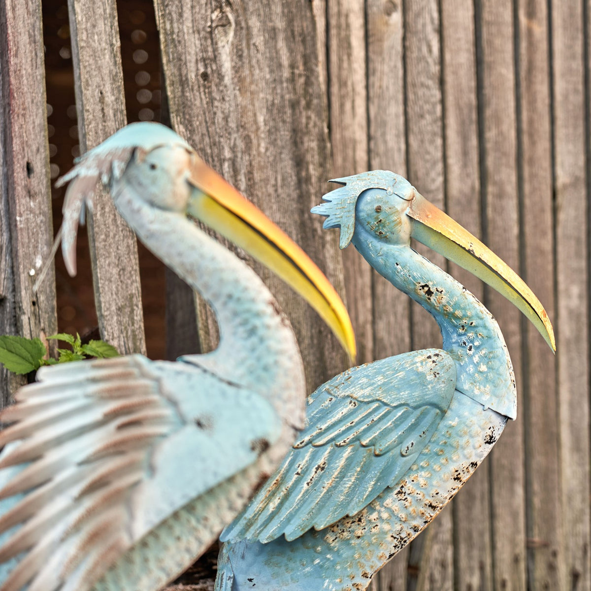 Set of 4 Assorted Style Coastal Blue Pelicans