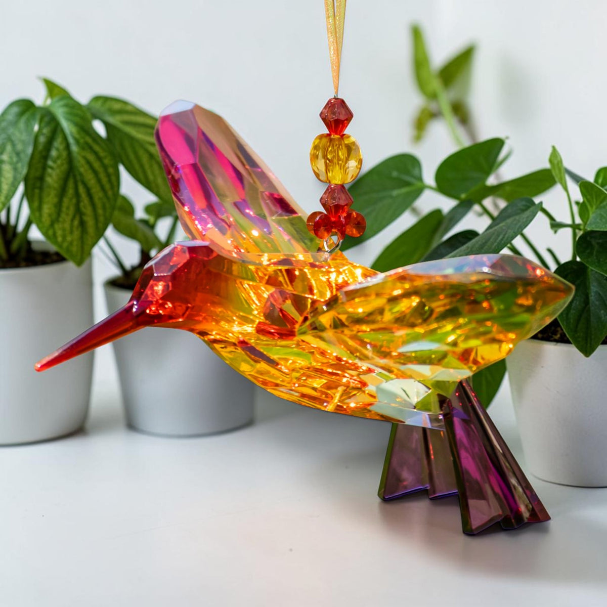Five Tone Acrylic Hanging Hummingbird Ornament
