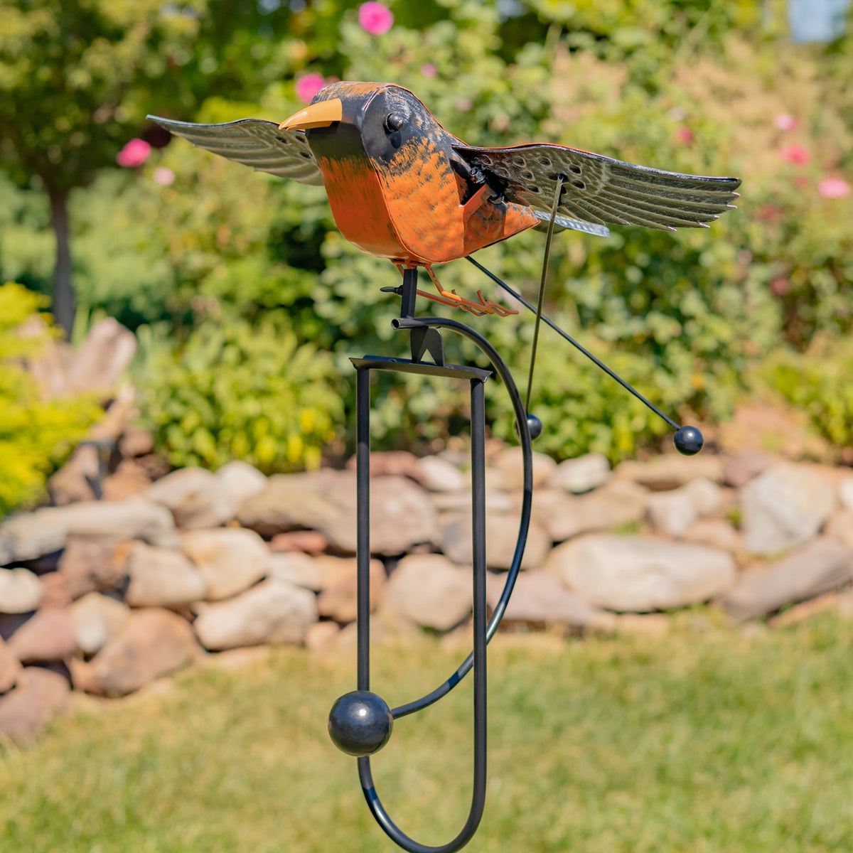 59.5" Tall Flying Robin Iron Swing Stake