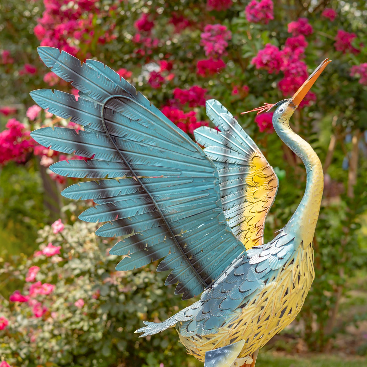 Set of 2 Small Iron Dancing Cranes