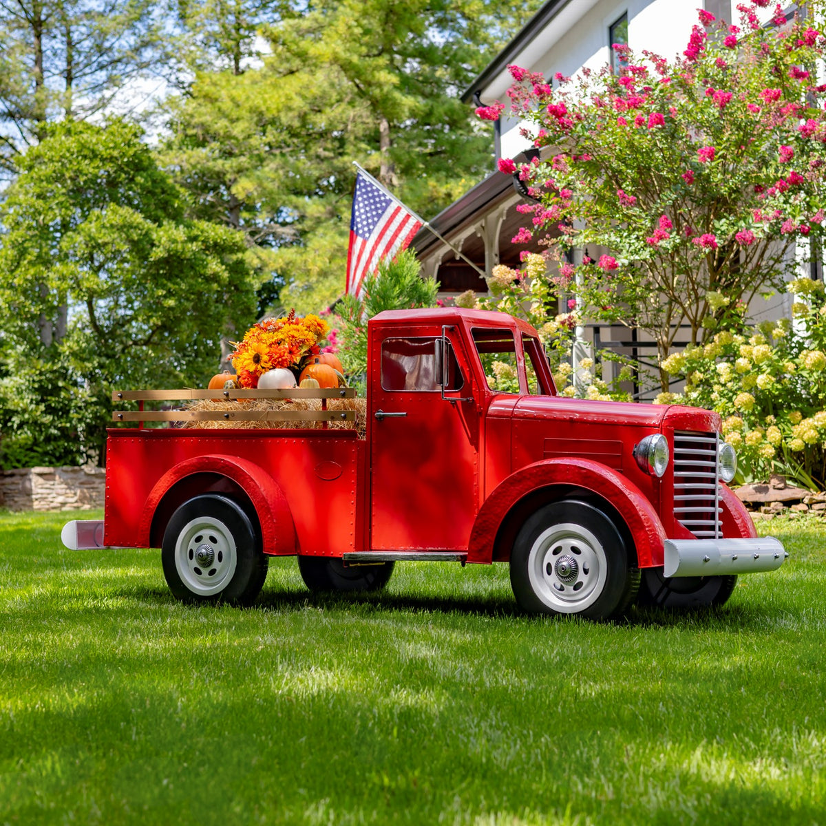 Large Iron Red "Charleston" Truck with LED Lights