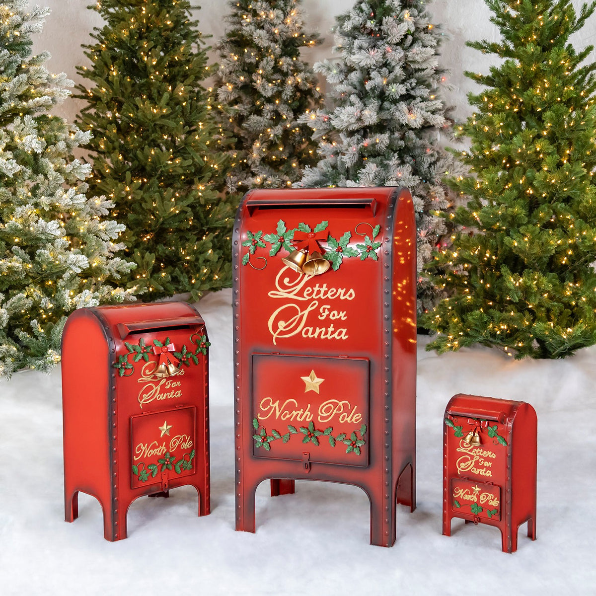 Set of 3 "Letters for Santa" Christmas Mailboxes