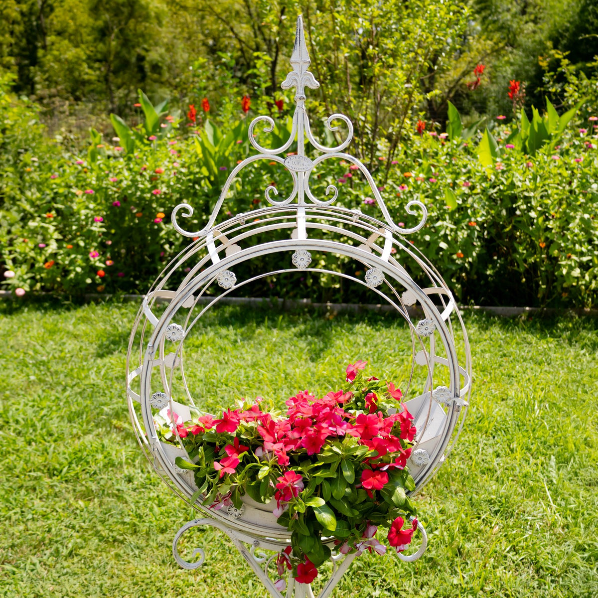 Set of 2 Tall "Tamar" Iron Planters