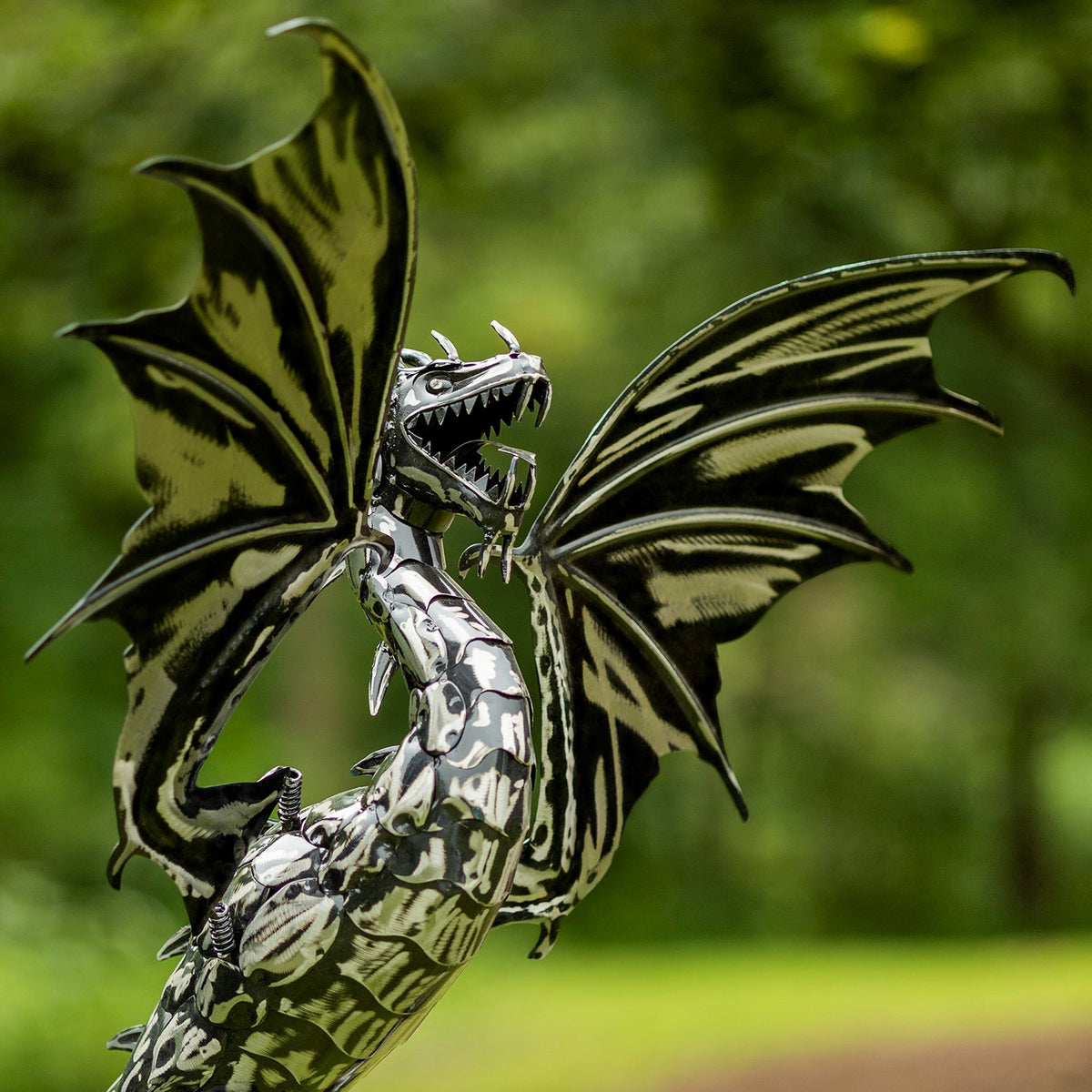 84.75" Tall Iron Dragon Swing Stake "Dayfyre"