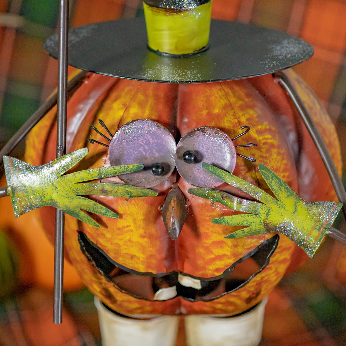 28.25" Tall Top Hat Jack-O-Lantern Figurine "Boo"