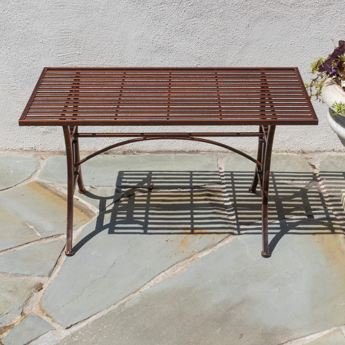 "Valley Forge" Iron Garden Table in Antique Bronze