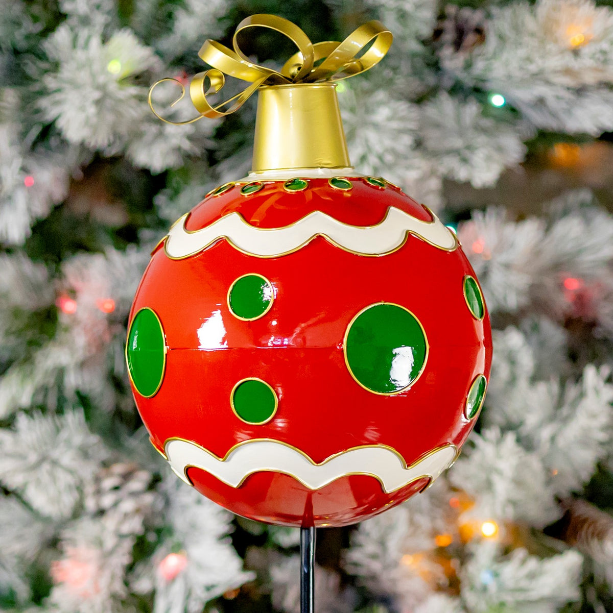 31.25" Tall Red Christmas Ball Ornament Stake