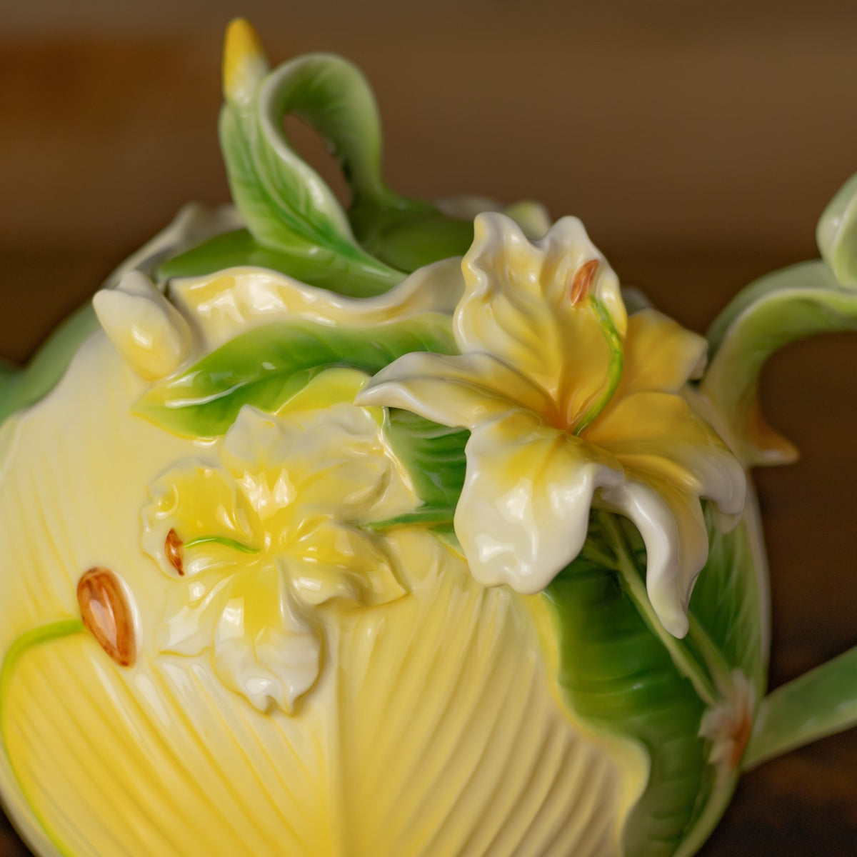 9" Hand Painted Decorative Teapot Accent "Xanthe"