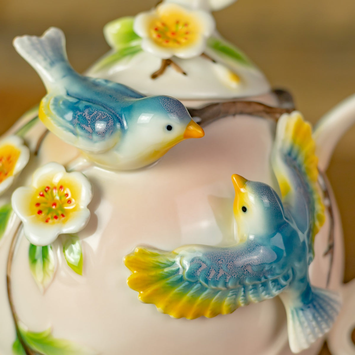 9" Hand Painted Decorative Teapot Accent "Charaya"