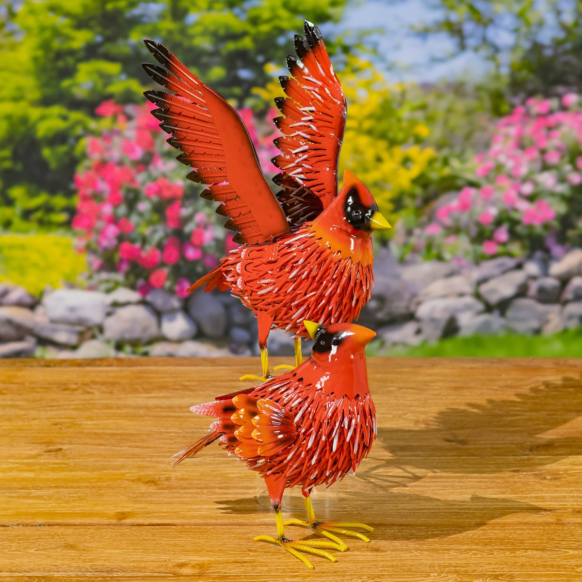 Set of 2 Assorted Cardinal Metal Figurines