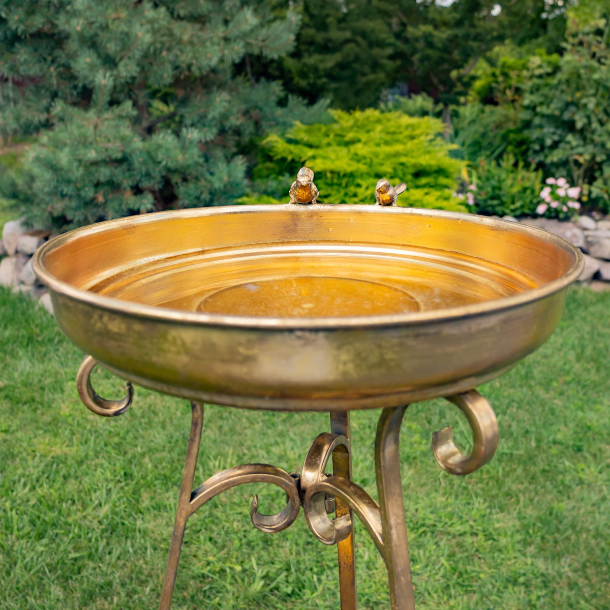 31.3" Tall Birdbath-Feeder with TriStand