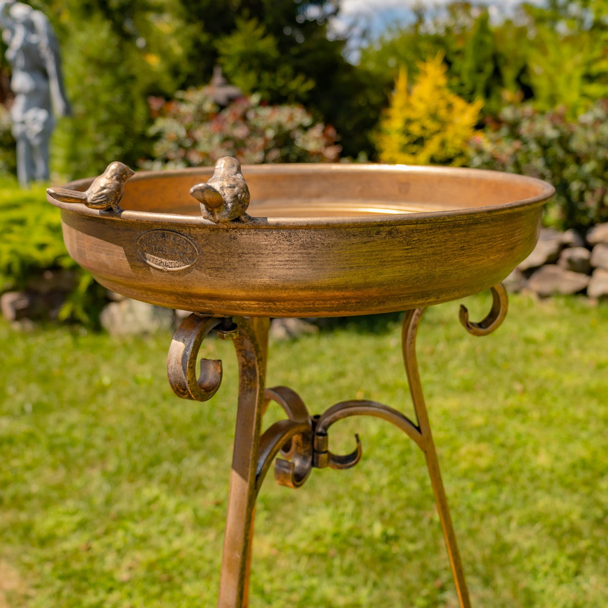 31.3" Tall Birdbath-Feeder with TriStand