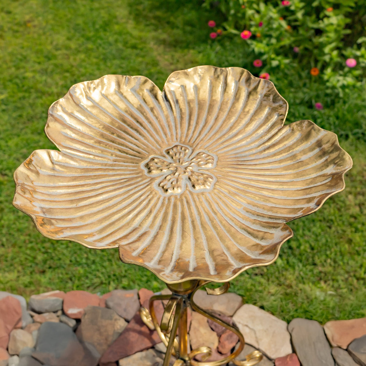 30.3" Tall Birdbath-Feeder with Ornate Stand