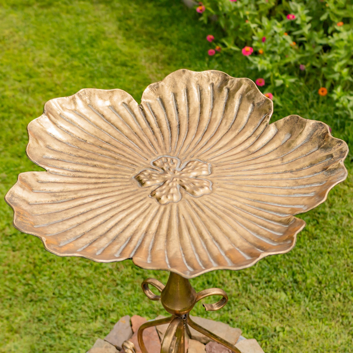 30.3" Tall Birdbath-Feeder with Ornate Stand
