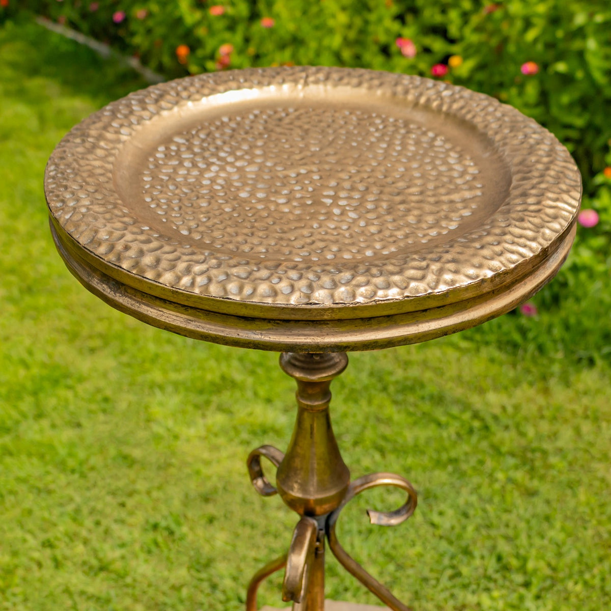 29.3" Tall Round Metal Plant Stand-Birdfeeder