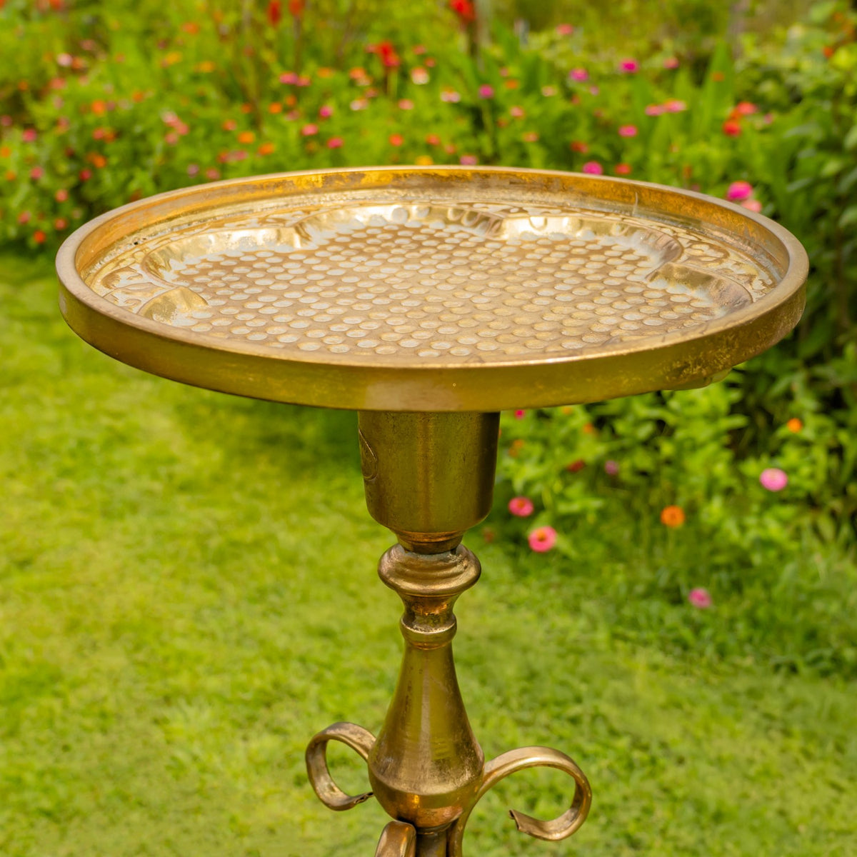 29.5" Tall Round Metal Plant Stand-Birdfeeder