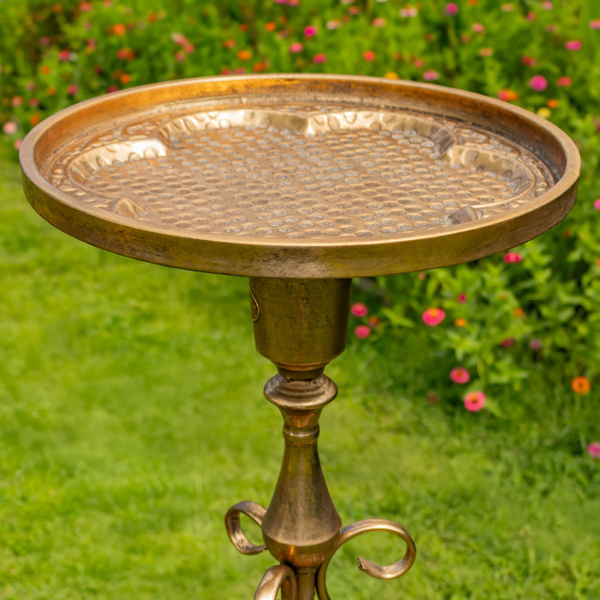 29.5" Tall Round Metal Plant Stand-Birdfeeder