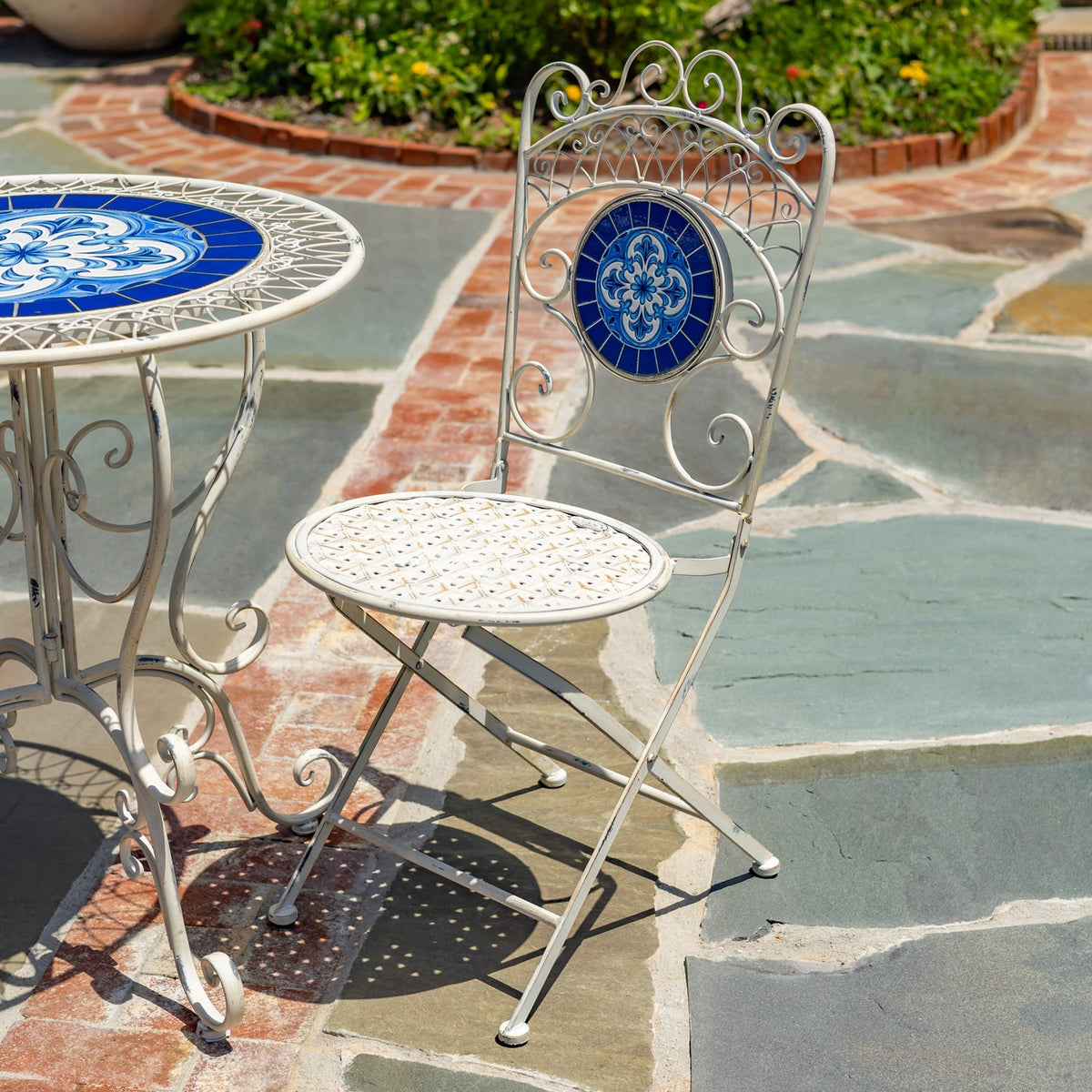 Catalonia Three Piece Mosaic Bistro Set "Écusson"