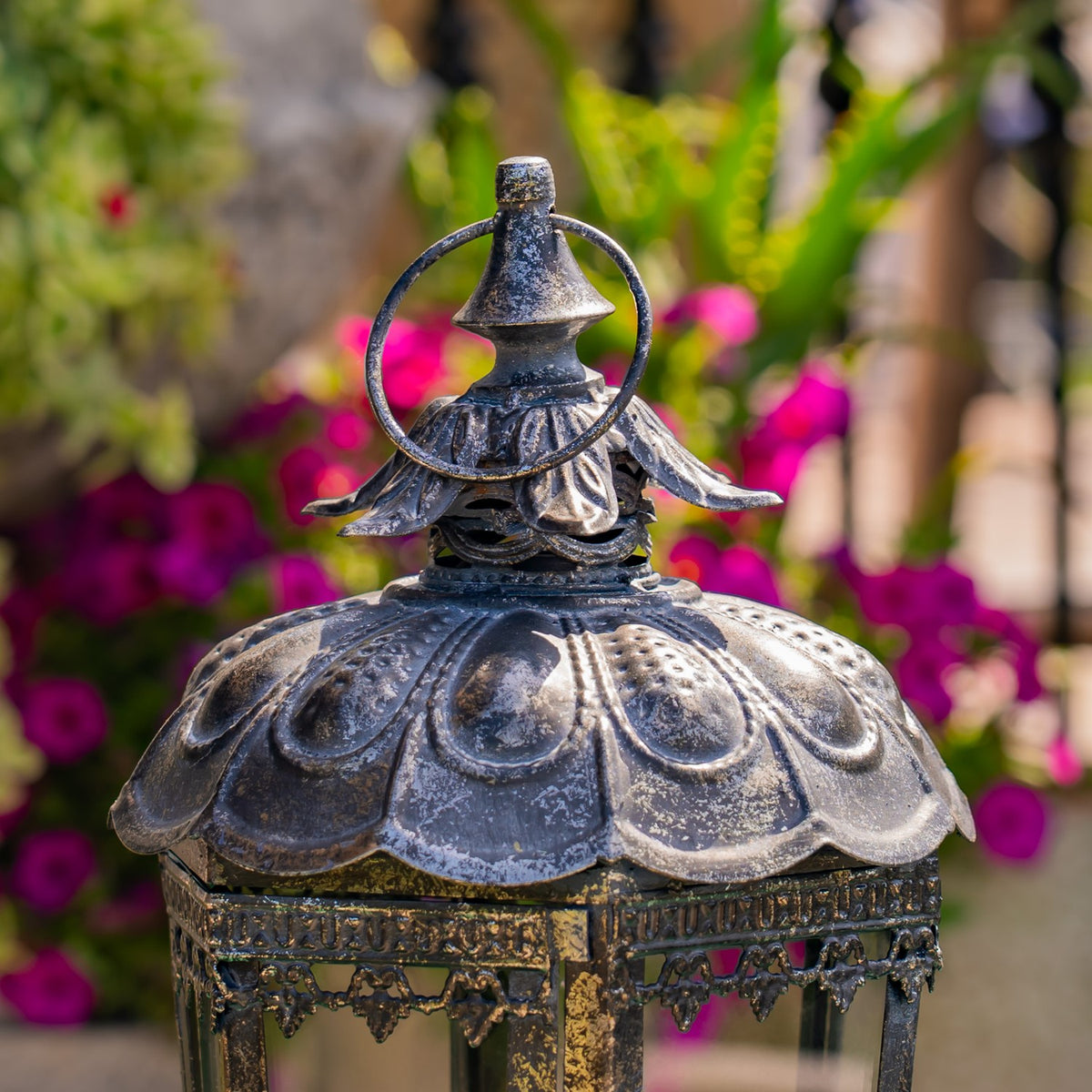 Tall Embellished Iron/Glass Terrarium "Davitiani"