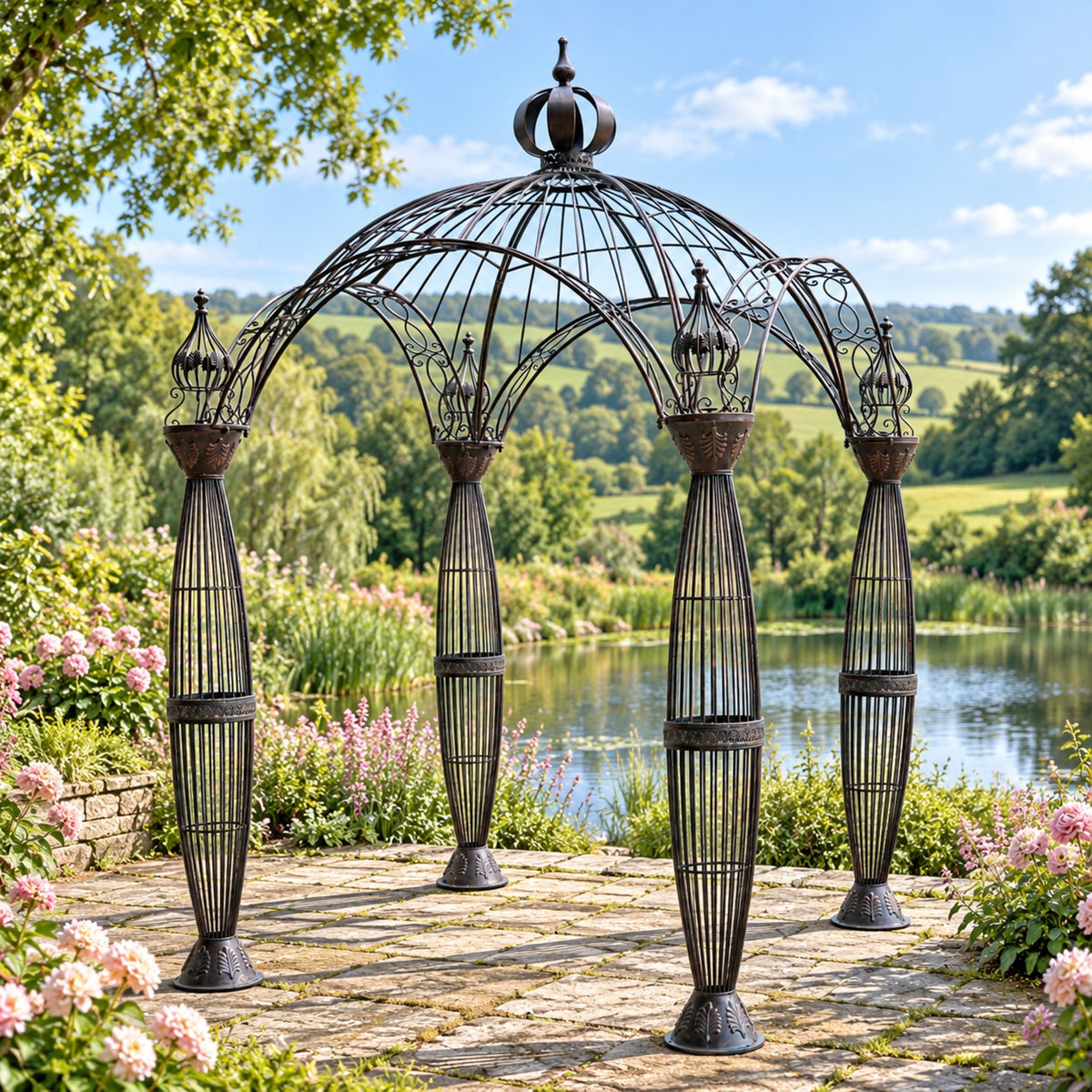 10ft. Tall Aurelius Round Iron Garden Gazebo