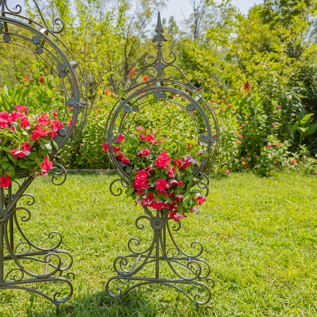 Set of 2 Tall "Tamar" Iron Planters