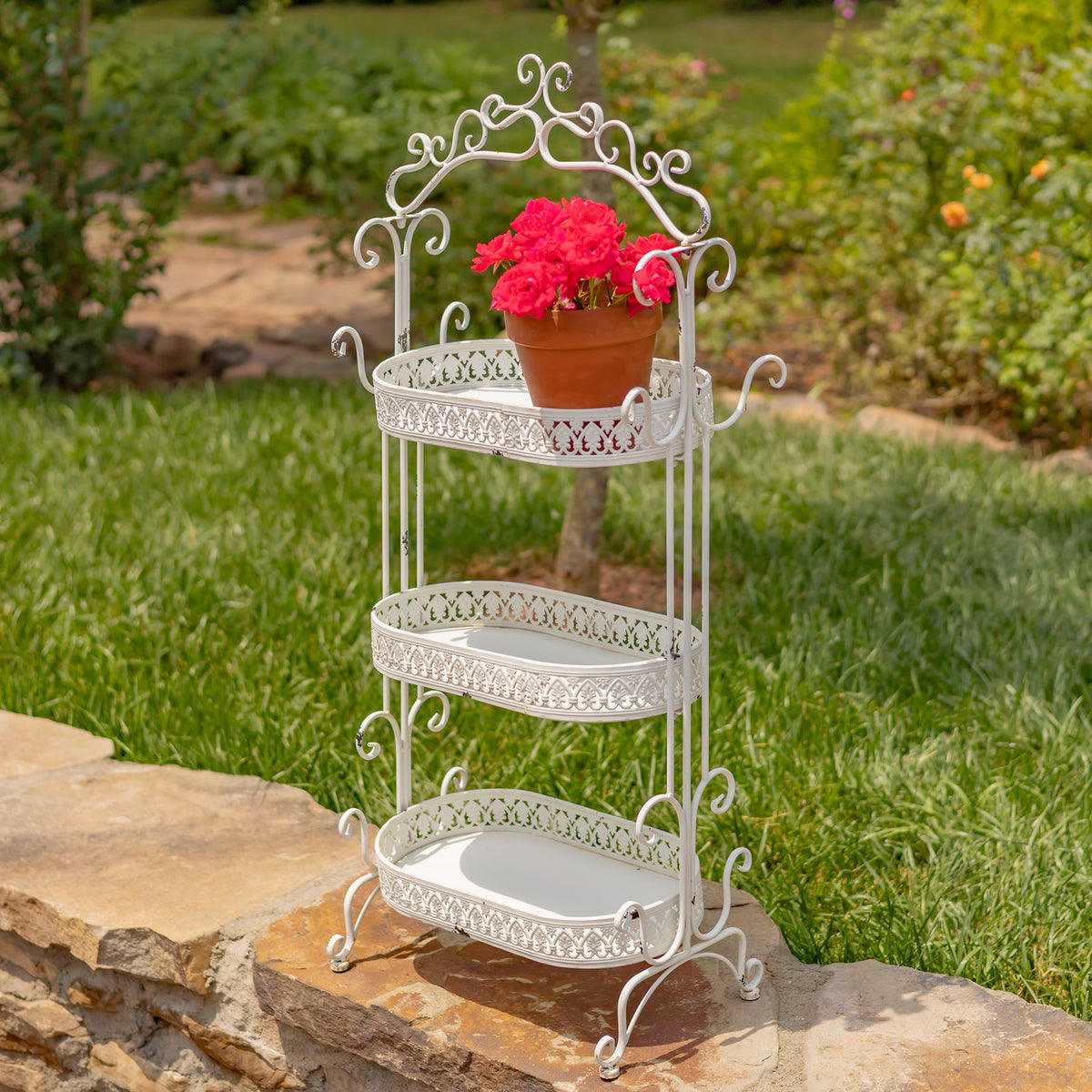 43" Tall Three Tier Iron Plant Stand