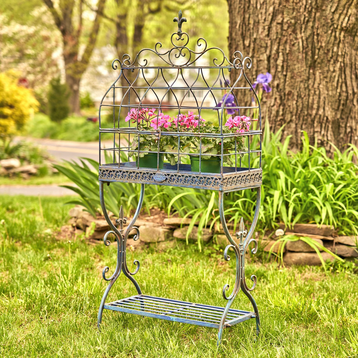 42.5" Tall Iron Cage Plant Stand "Paris 1968"