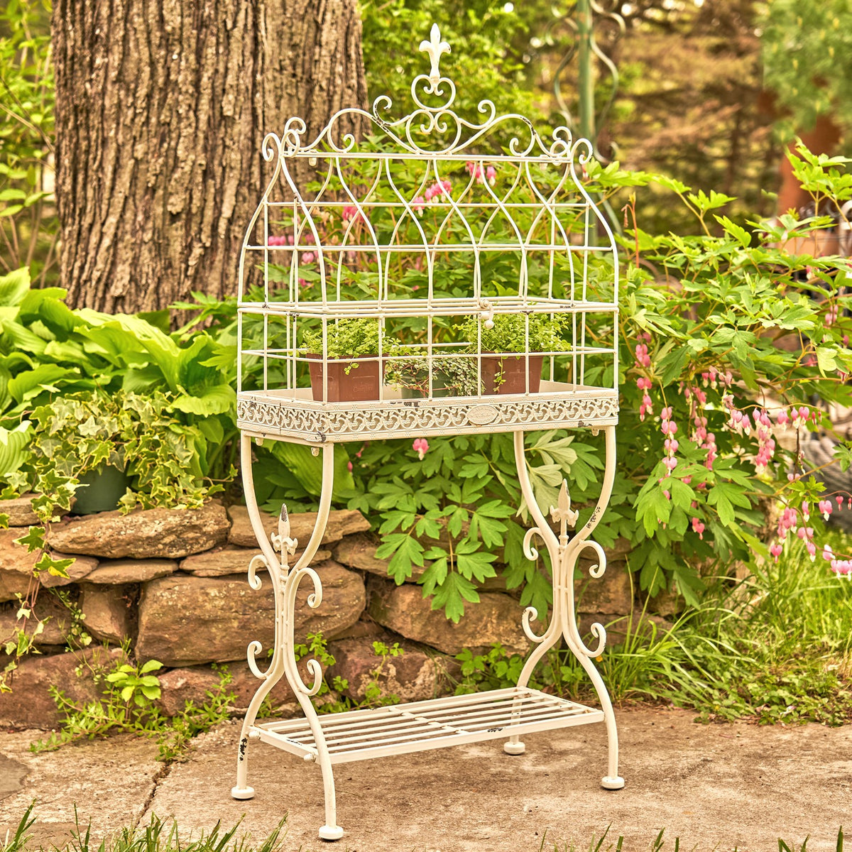 42.5" Tall Iron Cage Plant Stand "Paris 1968"