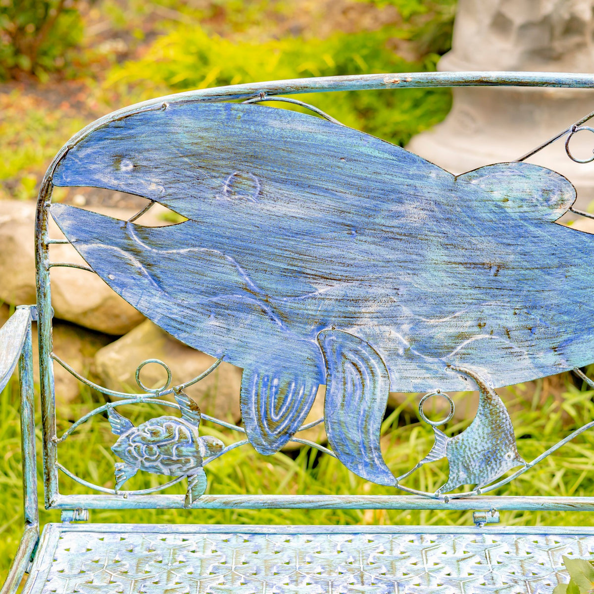 Coastal Whale Bench with Curved Seat "Herman"